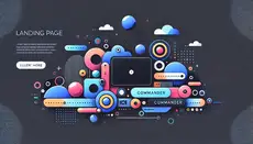 Une page web avec une grande section Hero colorée