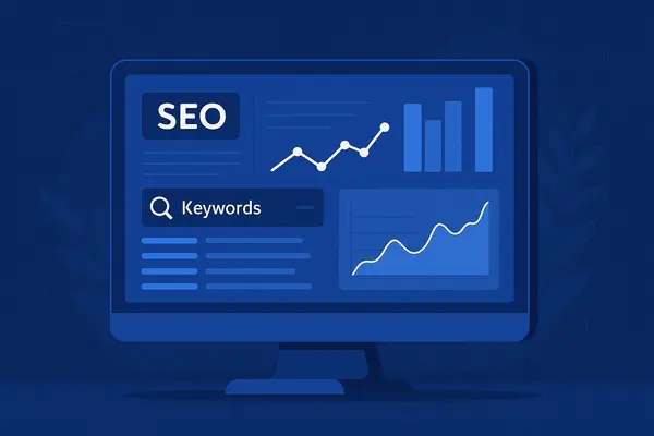 Dashboard SEO avec graphiques et statistiques