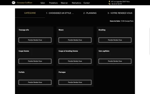Gnouma Coiffure - Page de prise de rendez-vous
