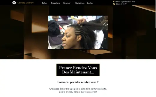 Gnouma Coiffure - Page d'accueil réservation