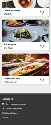 Page menu du projet Ohmyfood - vue mobile, bas de la page