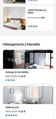 Version mobile du projet Reservia - haut milieu de la page